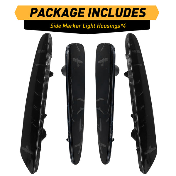 LED Side Marker Light for Chevrolet Corvette C6 2005-2013, Smoked Lens, Front & Rear