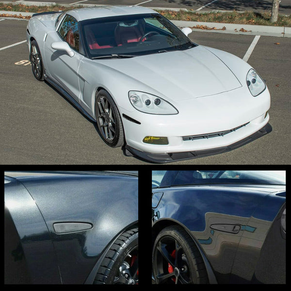 LED Side Marker Light for Chevrolet Corvette C6 2005-2013, Smoked Lens, Front & Rear