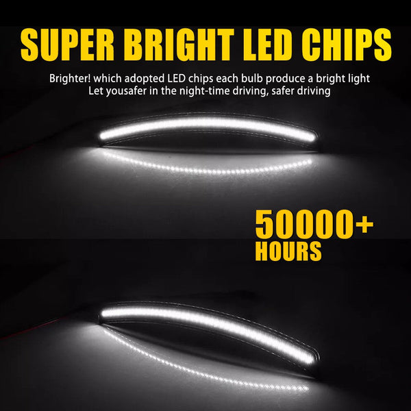 LED Side Marker Light for Chevrolet Corvette C7 2014-2019, Smoked Lens, White LED, Front & Rear