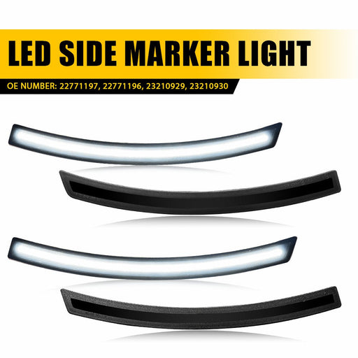 LED Side Marker Light for Chevrolet Corvette C7 2014-2019, Smoked Lens, White LED, Front & Rear