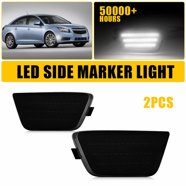 LED Side Marker Light for Chevrolet Cruze 2011-2015 Limited/Eco/LS/LT/LTZ, Smoked Lens