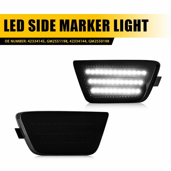 LED Side Marker Light for Chevrolet Cruze 2011-2015 Limited/Eco/LS/LT/LTZ, Smoked Lens