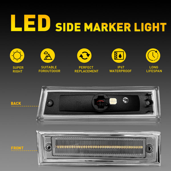 LED Side Marker Light for Chevy Blazer/Suburban C/K/R/V 10/20/30 Pickup 1981-1991
