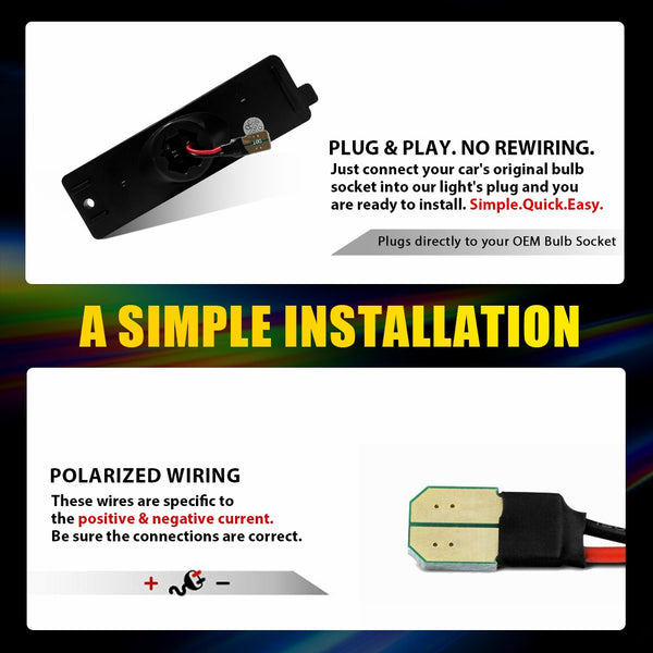 LED Side Marker Light for Chevy Camaro 1993-2002, White, Rear