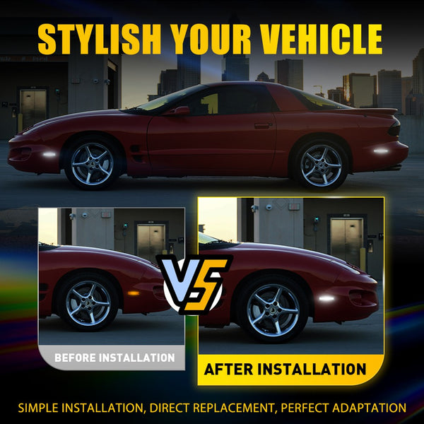 LED Side Marker Light for Chevy Camaro 1993-2002, White, Rear