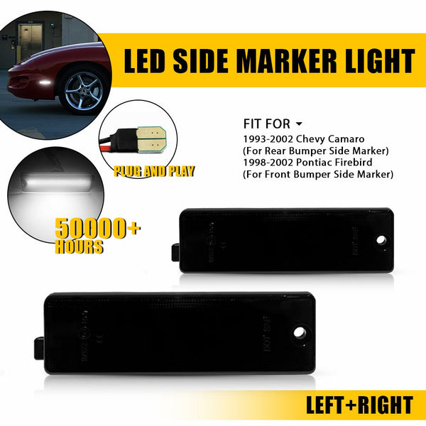 LED Side Marker Light for Chevy Camaro 1993-2002, White, Rear