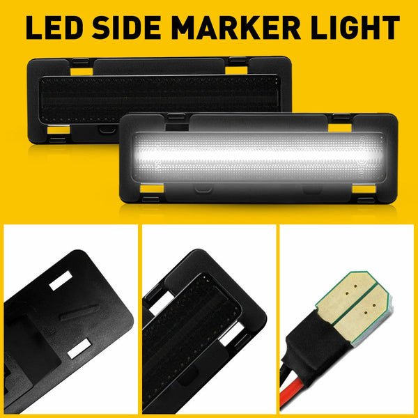 LED Side Marker Light for Chevy Camaro/Pontiac Firebird 1982-1992, Smoked Lens, Front