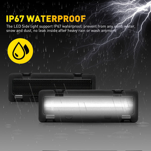 LED Side Marker Light for Chevy Camaro/Pontiac Firebird 1982-1992, Smoked Lens, Front