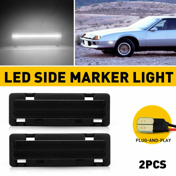 LED Side Marker Light for Chevy Camaro/Pontiac Firebird 1982-1992, Smoked Lens, Front