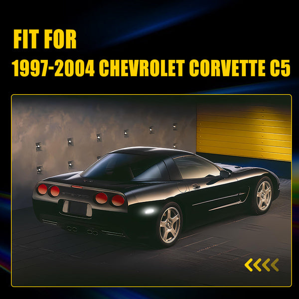 LED Side Marker Light for Chevy Corvette C5 1997-2004, Smoked Lens, White, Rear