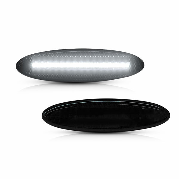 LED Side Marker Light for Chevy Corvette C5 1997-2004, Smoked Lens, White, Rear