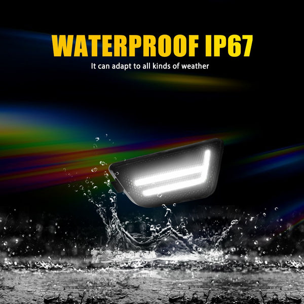 LED Side Marker Light for Chevy Cruze 2011-2015, Smoked Lens, White, Front Strip