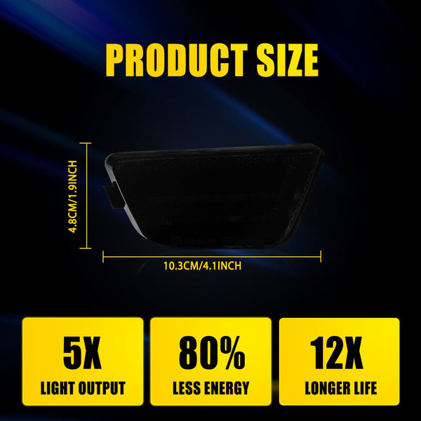 LED Side Marker Light for Chevy Cruze 2011-2015, Smoked Lens, White, Front Strip