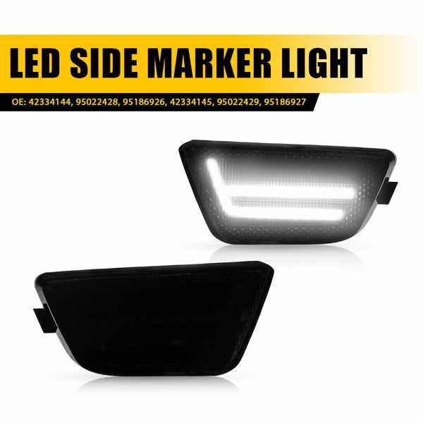 LED Side Marker Light for Chevy Cruze 2011-2015, Smoked Lens, White, Front Strip