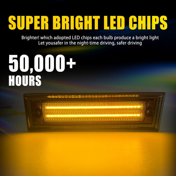 LED Side Marker Light for Chevy K10/K20/K30 1981-1986, Smoked Lens, Amber