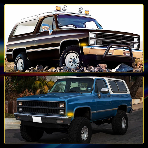 LED Side Marker Light for Chevy K10/K20/K30 1981-1986, Smoked Lens, Amber