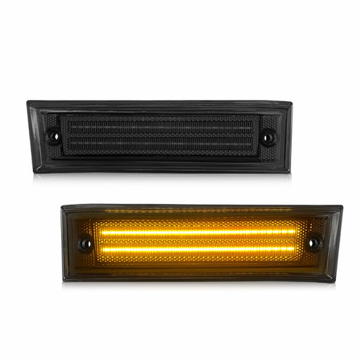 LED Side Marker Light for Chevy K10/K20/K30 1981-1986, Smoked Lens, Amber