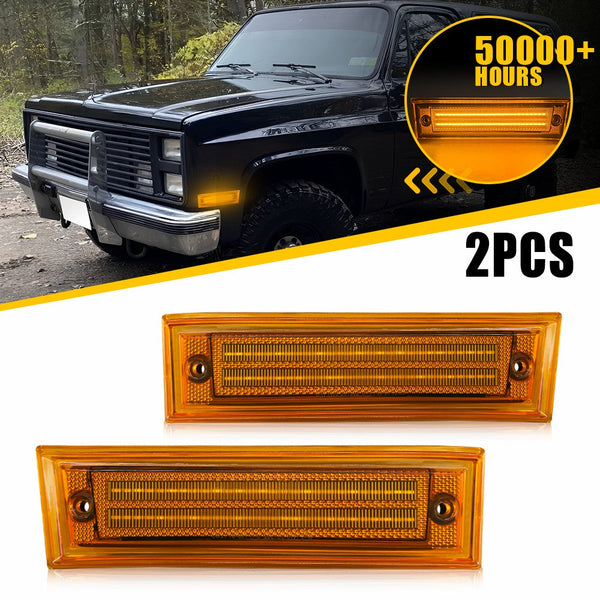 LED Side Marker Light for Chevy K5 Blazer/C10/Suburban & GMC 1981-1991, Amber, Front
