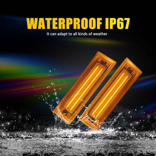 LED Side Marker Light for Chevy K5 Blazer/C10/Suburban & GMC 1981-1991, Amber, Front