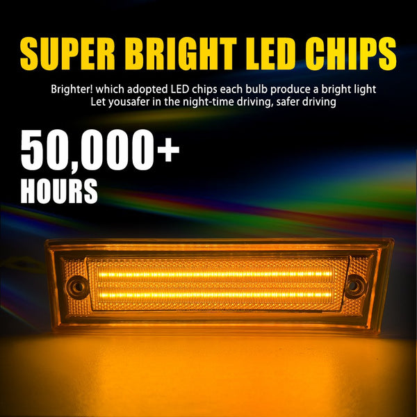 LED Side Marker Light for Chevy K5 Blazer/C10/Suburban & GMC 1981-1991, Amber, Front