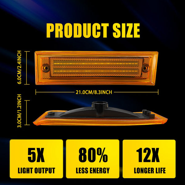 LED Side Marker Light for Chevy K5 Blazer/C10/Suburban & GMC 1981-1991, Amber, Front