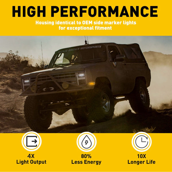 LED Side Marker Light for Chevy K5 Blazer/Suburban & GMC Jimmy 1981-1991, Front