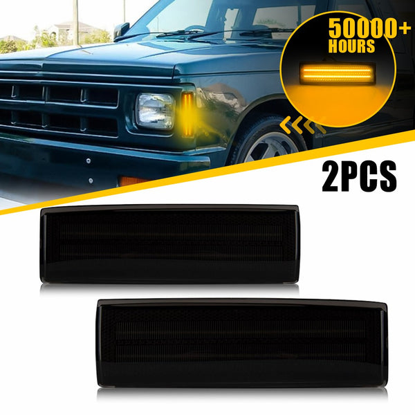LED Side Marker Light for Chevy S10 Blazer/GMC S15 Jimmy 1983-1994, Smoked Lens, Front Park/Signal