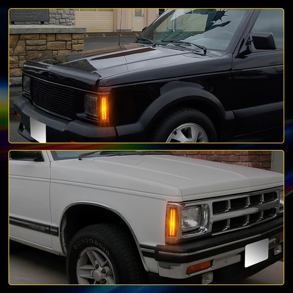 LED Side Marker Light for Chevy S10 Blazer/GMC S15 Jimmy 1983-1994, Smoked Lens, Front Park/Signal