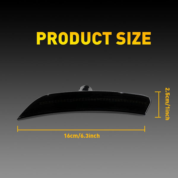 LED Side Marker Light for Chrysler 200 2015-2017, Smoked Lens, Front L&R