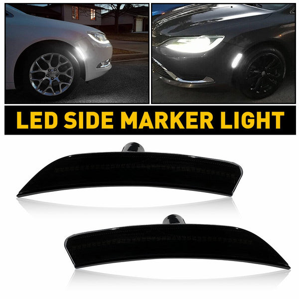 LED Side Marker Light for Chrysler 200 2015-2017, Smoked Lens, Front L&R