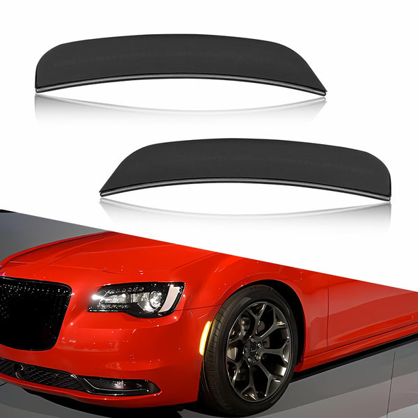 LED Side Marker Light for Chrysler 300 2015-2023, Smoked Lens, Amber, Front