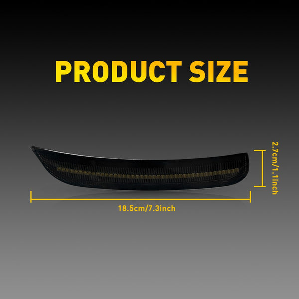 LED Side Marker Light for Chrysler 300 2015-2023, White, Rear, Smoked Lens