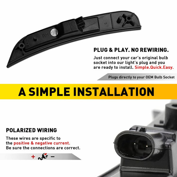 LED Side Marker Light for Chrysler 300 2015-2025, Red Lens, Rear Bumper, L&R