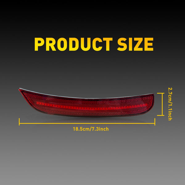 LED Side Marker Light for Chrysler 300 2015-2025, Red Lens, Rear Bumper, L&R