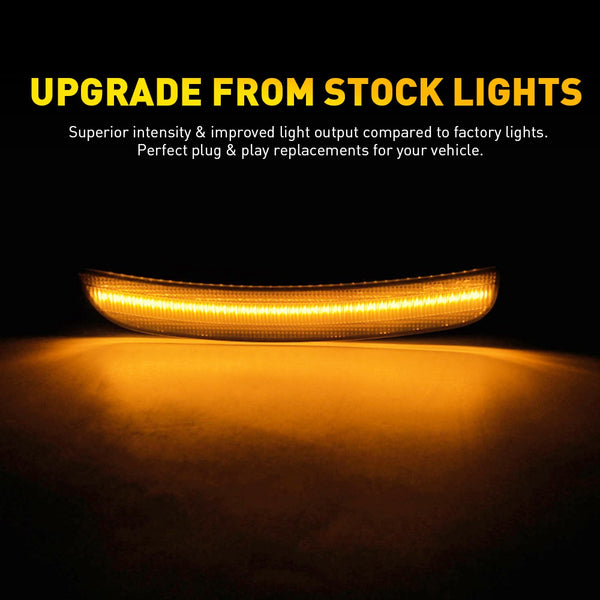 LED Side Marker Light for Chrysler 300/300C 2015-2025, Amber Lens, Front Bumper