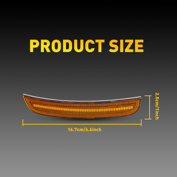 LED Side Marker Light for Chrysler 300/300C 2015-2025, Amber Lens, Front Bumper