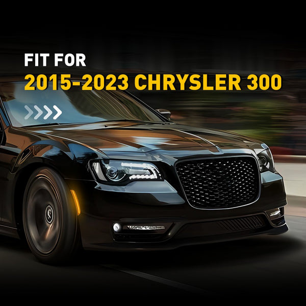 LED Side Marker Light for Chrysler 300/300C 2015-2025, Amber Lens, Front Bumper