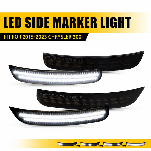 LED Side Marker Light for Chrysler 300/300C/300S 2015-2023, Front & Rear