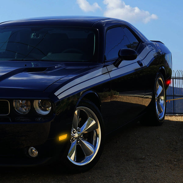 LED Side Marker Light for Dodge Challenger 2008-2014, Amber Lens, Fender