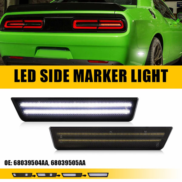 LED Side Marker Light for Dodge Challenger 2008-2014 & Charger 2011-2014, Rear Fender