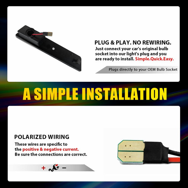 LED Side Marker Light for Dodge Challenger 2008-2014 & Charger 2011-2014, Rear Fender