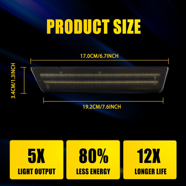 LED Side Marker Light for Dodge Challenger 2008-2014 & Charger 2011-2014, Rear Fender