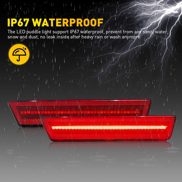 LED Side Marker Light for Dodge Challenger 2008-2014, Red, Rear