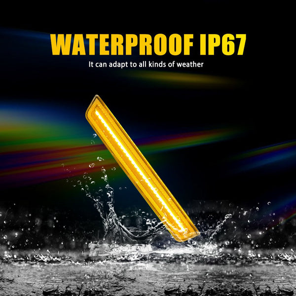 LED Side Marker Light for Dodge Challenger 2015-2023, Clear Lens, Amber, Front