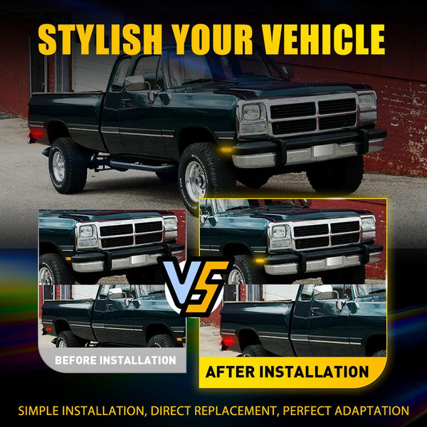 LED Side Marker Light for Dodge Charger 1972-1974 & 1984-1987, Smoked Lens, Front & Rear