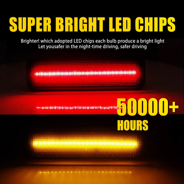 LED Side Marker Light for Dodge Charger 1972-1974 & 1984-1987, Smoked Lens, Front & Rear