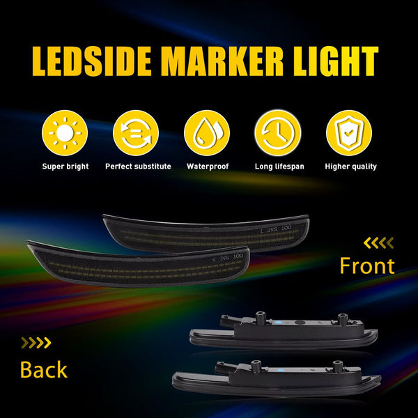 LED Side Marker Light for Dodge Charger 2015-2022, Blue, Front & Rear Fender