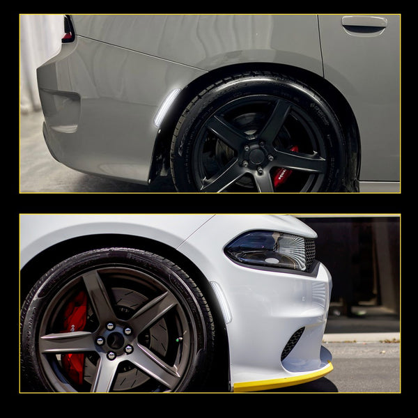 LED Side Marker Light for Dodge Charger 2015-2022, Clear Lens, White, Front & Rear