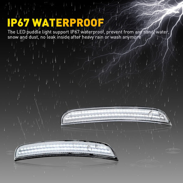 LED Side Marker Light for Dodge Charger 2015-2022, Clear Lens, White, Front & Rear