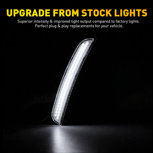 LED Side Marker Light for Dodge Charger 2015-2022, Clear Lens, White, Front & Rear